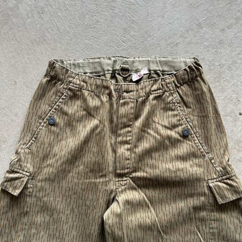 Vintage 60s East German Strichtarn Military Cargo Pants Size 30x30 Raindrop Camo - Picture 2 of 9